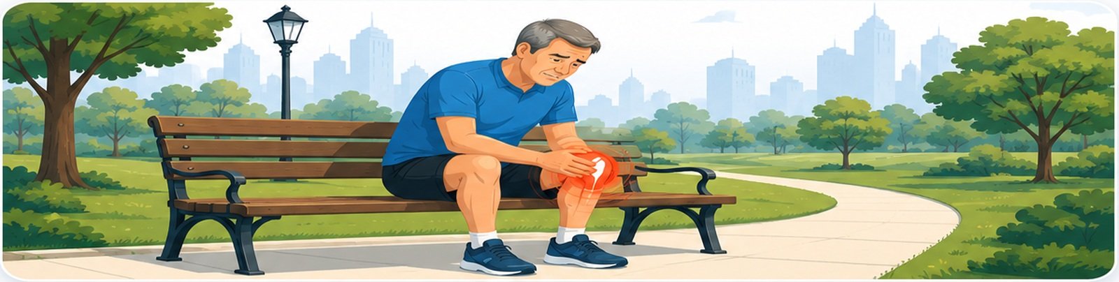 Vector illustration representing everyday knee discomfort and mobility